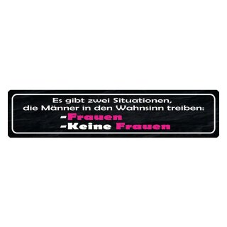 Blechschild "Männer: Wahnsinn, Frauen" 46 x 10 cm Dekoschild Spruch Männer