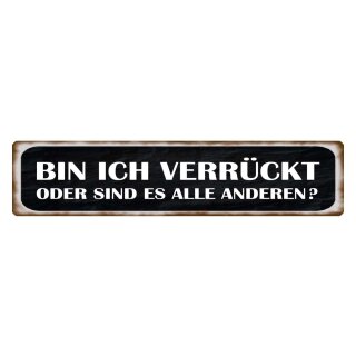 Blechschild "Bin ich verrückt oder alle anderen" 46 x 10 cm Dekoschild Vergleich