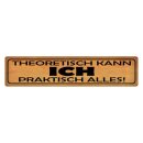 Blechschild "Theoretisch kann ich praktisch...