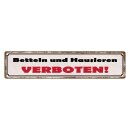 Blechschild "Betteln und Hausieren verboten" 46...