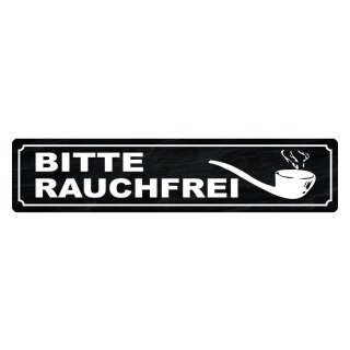 Blechschild "Bitte rauchfrei" 46 x 10 cm Dekoschild Rauchen