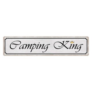 Blechschild "Camping King" 46 x 10 cm Dekoschild König