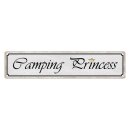 Blechschild "Camping Princess" 46 x 10 cm...