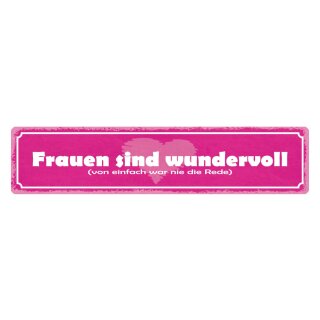 Blechschild "Frauen sind wundervoll" 46 x 10 cm Dekoschild Spruch Frauen