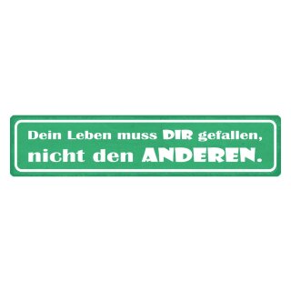 Blechschild "Dein leben muss Dir gefallen" 46 x 10 cm Dekoschild Meinung