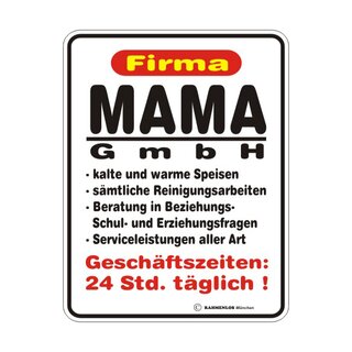 Blechschild mit Motiv/Spruch "Mama GmbH"