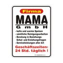 Blechschild mit Motiv/Spruch "Mama GmbH"