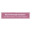 Blechschild "Beziehungsstatus quer im Bett" 46...