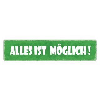 Blechschild "Alles ist möglich" 46 x 10 cm Dekoschild Motivation