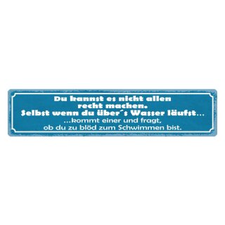 Blechschild "Du kannst es nicht allen Recht machen" 46 x 10 cm Dekoschild Hinweis