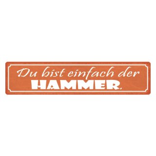 Blechschild "Du bist einfach der Hammer" 46 x 10 cm Dekoschild Motivation