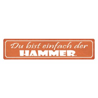 Blechschild "Du bist einfach der Hammer" 46 x 10 cm Dekoschild Motivation