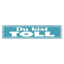 Blechschild "Du bist toll" 46 x 10 cm...