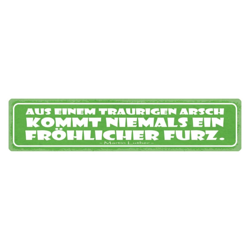 Schild Aus traurigem Arsch nie fröhlicher Furz, 9,49