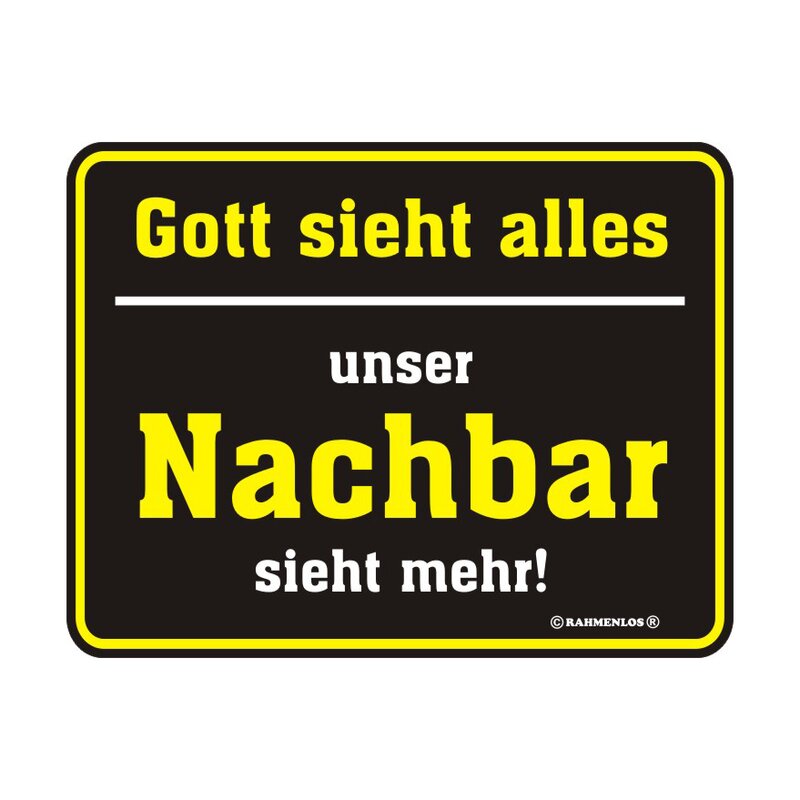 Blechschild mit Motiv/Spruch "Gott sieht alles", 6,99