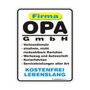 Blechschild mit Motiv/Spruch "Opa GmbH"