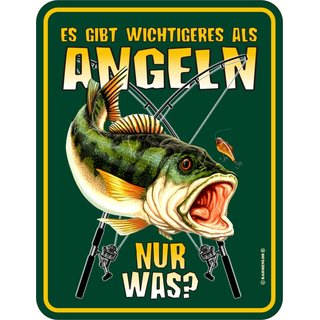 Magnet Türmagnet "Wichtigeres als Angeln" grün