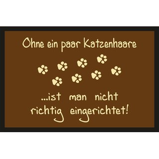 Türmatte Fußmatte mit Motiv/Spruch "Katzenhaare"