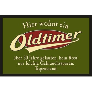 Türmatte Fußmatte mit Motiv/Spruch "Oldtimer"