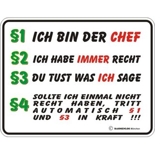 Magnet Türmagnet "§1 ich bin der Chef" weiß