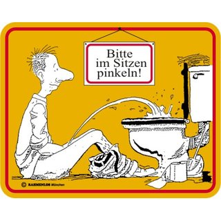 Magnet Türmagnet "Bitte im Sitzen pinkeln!" gelb