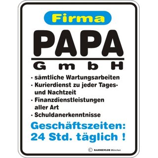 Magnet Türmagnet "Papa GmbH" weiß