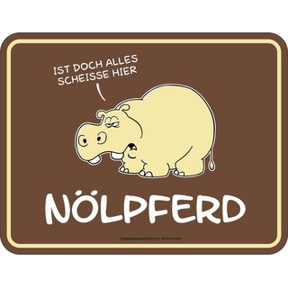 Magnet Türmagnet "Nölpferd" braun