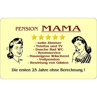 Schneidebrett mit Druckmotiv "Pension Mama"