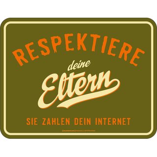 Magnet Türmagnet "Respektiere deine Eltern" oliv