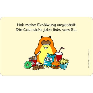 Schneidebrett mit Druckmotiv "Ernährung umgestellt"