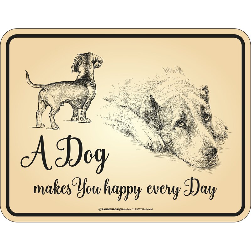 Blechschild mit Motiv/Spruch "Dog every day"
