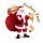 Weihnachtsaufkleber Weihnachtsmann mit Sack rund Ø 30 mm, 100 Stück auf Rolle
