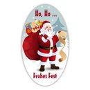 Weihnachtsaufkleber Ho, Ho Ho Frohes Fest oval 35 x 60...