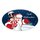 Weihnachtsaufkleber Schneemann Weihnachtsmann oval 60x35 mm, 100 Stück auf Rolle
