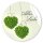 Geschenk-Aufkleber "Alles Liebe" grüne Herzen, rund Ø 30mm glänzend, 100 Stück