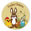 Oster-Aufkleber Sticker Frohe Ostern Hase und Küken...