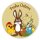 Oster-Aufkleber Sticker Frohe Ostern Hase und Küken rund Ø 30 mm PE-Folie 100Stk