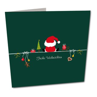 5er Pack Geschenkkarten mit Umschlag Frohe Weihnachten Weihnachtsmann