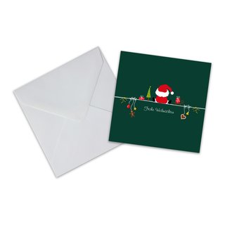 10er Pack Geschenkkarten mit Umschlag Frohe Weihnachten Weihnachtsmann