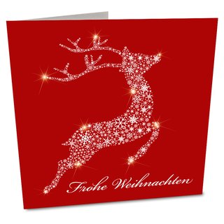 5er Pack Geschenkkarten mit Umschlag Frohe Weihnachten Rentier