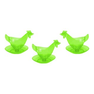 Eierbecher "Huhn" in 3er Set leuchtgrün