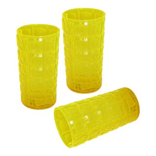 Longdrinkbecher 275 ml 3er Set leuchtgelb