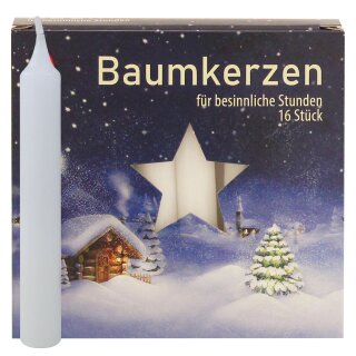 Baumkerzen weiß 16 Stück/Pack Größe (Ø x H): ca. 14 x 110 mm