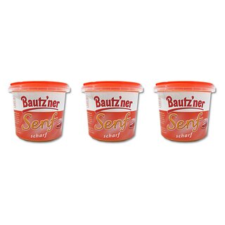 3er Pack Bautzner Senf scharf im Becher (3 x 200 ml)