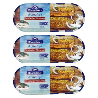 3er Pack Rügen Fisch Brathering in würziger Marinade (3 x 500 g)