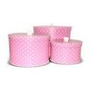 3er Set Pappdosen Geschenkdosen rosa mit weißen Punkten Ø...