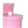 3er Set Pappdosen Geschenkdosen rosa mit weißen Punkten Ø 20/25/30 cm