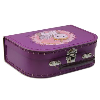 Kinderkoffer violett mit Einhorn und Wunschname 16 cm