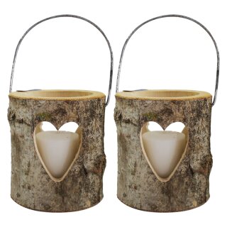 2er Pack Ebersbacher Holzlaternen klein (Ø x H) 100 x 120 mm