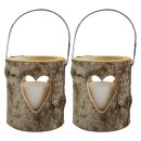 2er Pack Ebersbacher Holzlaternen klein (Ø x H) 100 x 120 mm